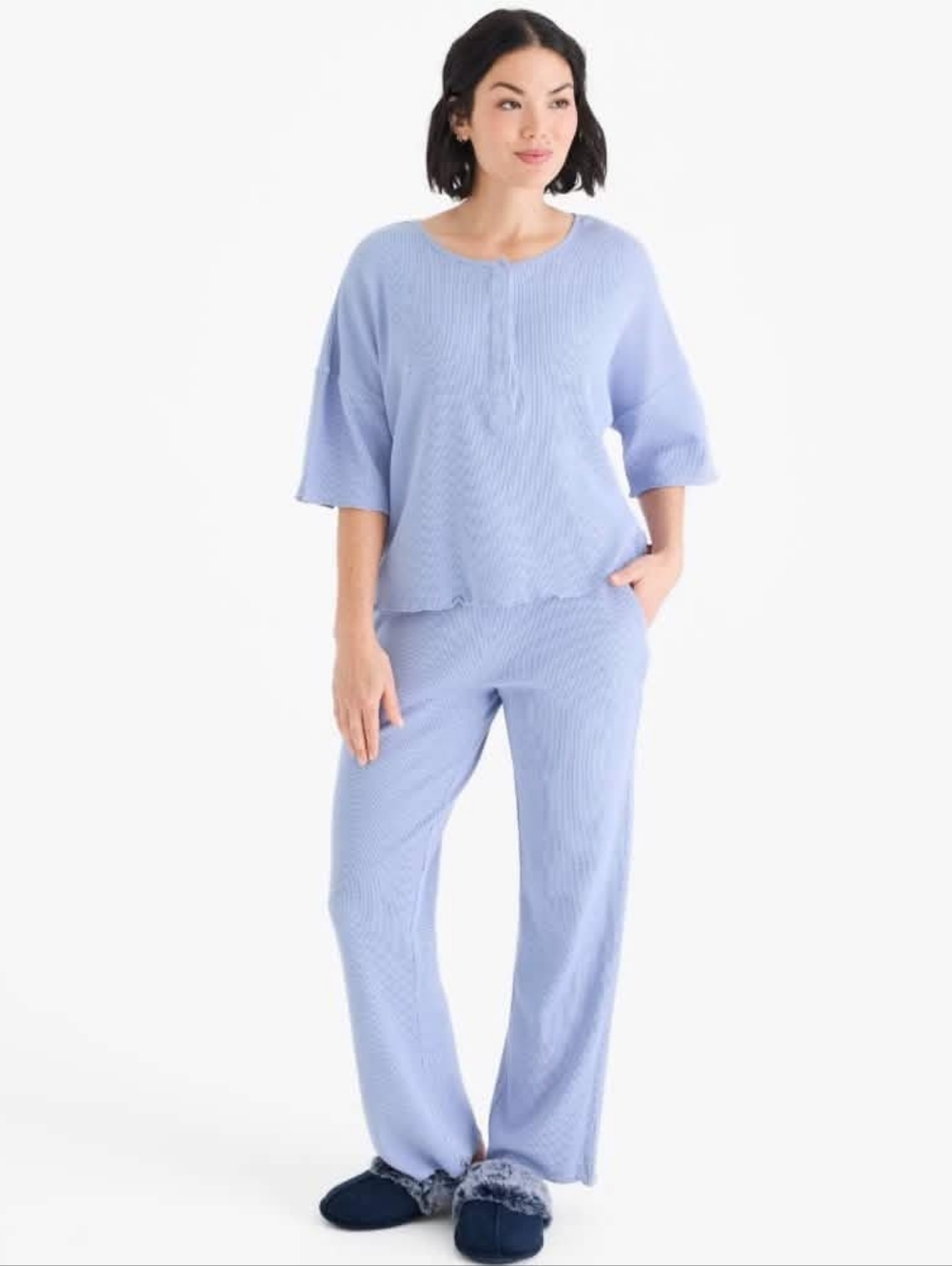 Magnetic Me Women's S Magnetic Signature Pajama Set Soft Dlate Blue